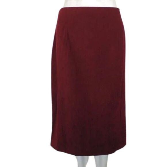 new LESLIE FAY Skirt Suit, 14/16, 2 piece, Jacket & Skirt, Burgundy, washable - Picture 6 of 16